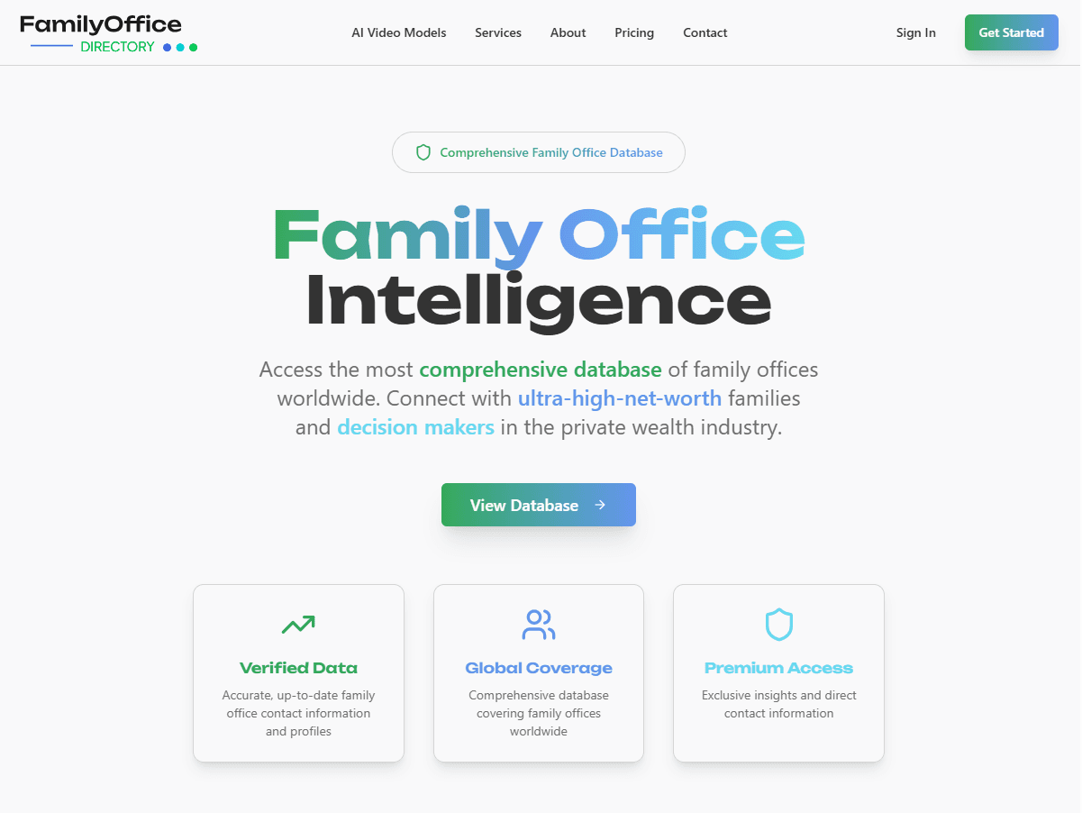 FamilyOffice Directory — Family office database product